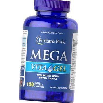 Комплекс вітамінів і мінералів Puritan's Pride Mega Vita Gel 120 капсул 10140 фото