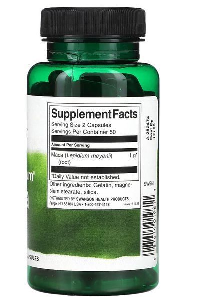 Мака Swanson Maca 500 mg 100 Caps 2956571462 фото
