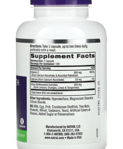 Вітамін C Natrol Easy-C 500 mg immune health 120 таблеток 18982 фото