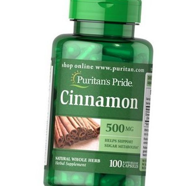 Кориця Puritan's Pride Cinnamon 500 mg 100 кап 10293 фото
