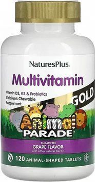 Детские поливитамины Animal Parade Gold Children's Multi-vitamin & Mineral 120 жув таб виноград 19945-04 фото