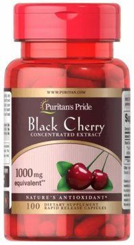 Черная вишня Puritan's Pride Black Cherry Concentrated Extract 1000 mg 100 капсул 21894 фото