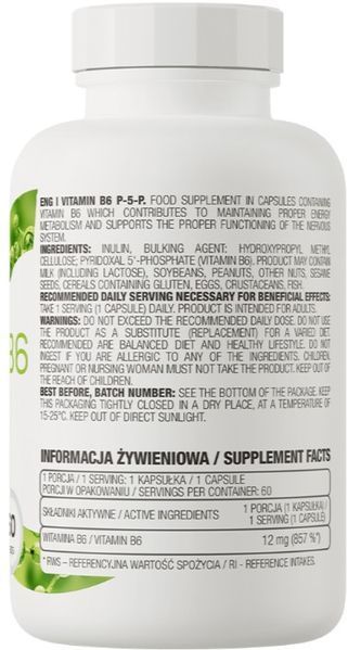 Витамин B6 P-5-P OstroVit Vitamin B6 P-5-P 60 caps 23454 фото
