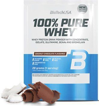 Протеин BioTech 100% Pure Whey 28 гр шоколадно-кокосовий 10273-13 фото