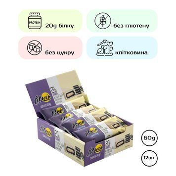 Протеиновые батончики FitWin 12х60g Cookies Cream 2956571533 фото