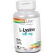 Л-Лизин аминокислота Solaray L-Lysine 500 mg 120 вег капсул 19886 фото 1
