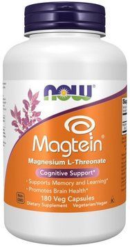 Треонат магнію для мозку та нервової системи NOW Magtein Magnesium L-Threonate 180 Veg Caps 3197439929 фото
