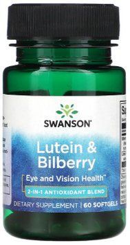 Лютеїн чорниця для зору Swanson Lutein & Bilberry 60 табл 2956575321 фото