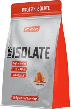 Сироватковий ізолят протеїну для росту м'язів та набору маси Sporter 100% Isolate 700 г солона карамель 3123032689 фото