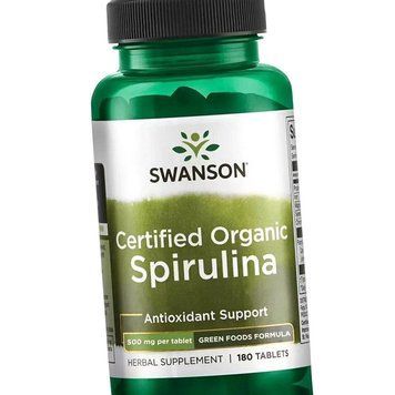 Органічна спіруліна Swanson Certified Organic Spirulina 500 mg 180 таблеток 19497 фото