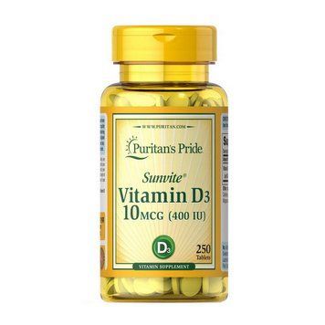 Вітамін Д Puritan's Pride Vitamin D3 400 IU 250 таб 10402 фото