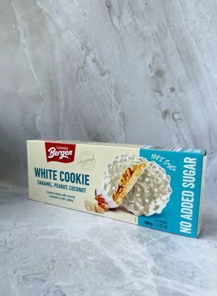 Протеїнове печиво з карамеллю та арахісом Bergen Original Milky Cookies Caramel Peanut 100 г 3156185266 фото