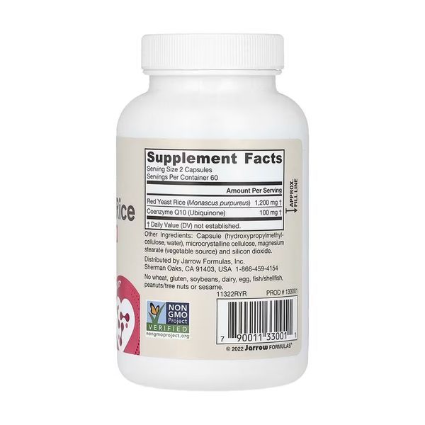 Червоний дріжджовий рис + кофермент Jarrow Formulas Red Yeast Rice + Co-Q10 600mg 120 вег капс 2956577664 фото