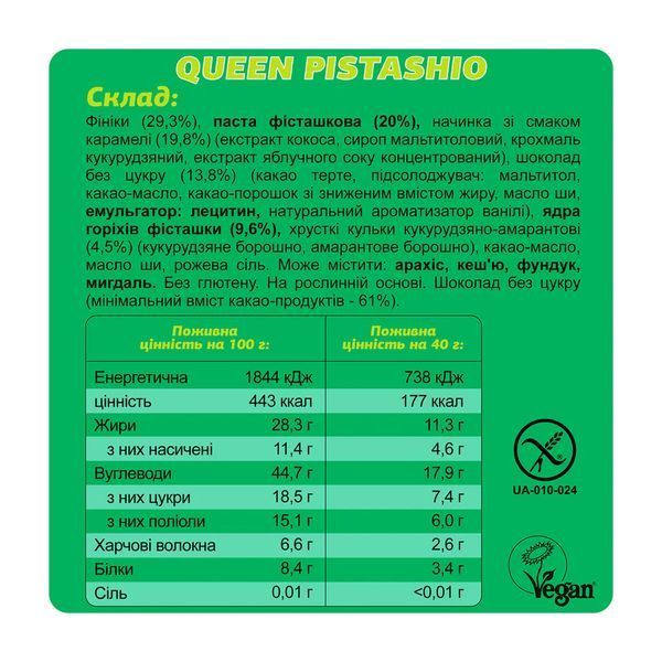 Протеиновые батончики Fizi Protein Bar Guilty Pleasure 10x45g королевская фисташка 2956576507 фото