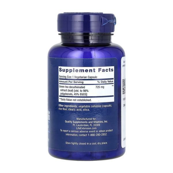 Экстракт зеленого чая для похудения Life Extension Decaffeinated Mega Green Tea Extract 100 капс 2956574391 фото