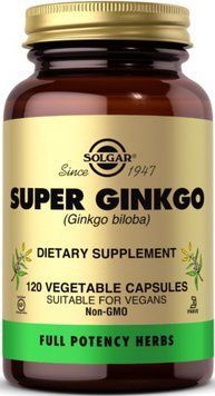 Экстракт листьев Гинго Билоба Solgar Super Ginkgo 120 капс 18715 фото