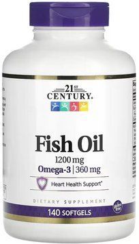 Риб'ячий жир з омега-3 21st Century Fish Oil 1200 mg 140 гел капс 3108184143 фото