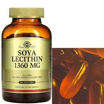 Лецитин соєвий Solgar Soya Lecithin 180 гель капс 21971 фото