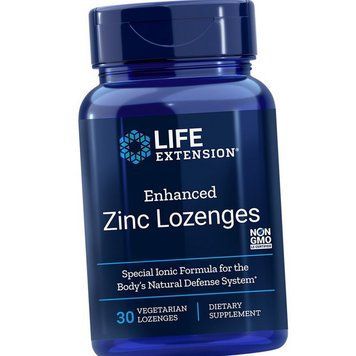 Цинк ацетат Life Extension Enhanced Zinc Lozenges 30 вег таблеток 18712 фото