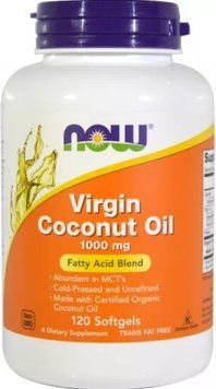 Кокосове масло NOW Virgin Coconut Oil 1000 mg 120 капс гел 8013 фото