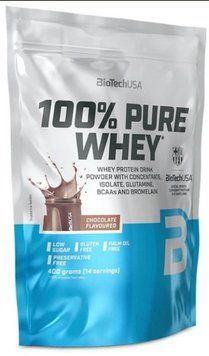 Сироватковий протеїн для росту м'язів та набору маси BioTech 100% Pure Whey 400 гр шоколад 3206091160 фото
