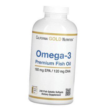 Омега 3 California Gold Nutrition Omega-3 Premium Fish Oil 240 капсул 22018 фото