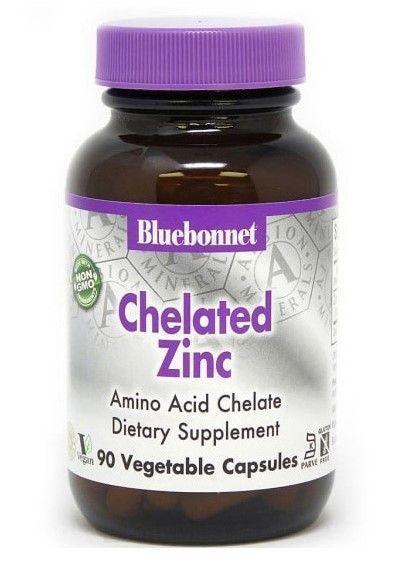 Цинк хелатный Bluebonnet Nutrition Chelated Zinc 90 капсул 19761 фото