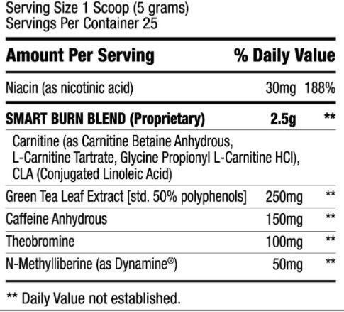 Кращий жироспалювач для жінок та чоловіків BPI Smart Burn 125 g 20086 фото