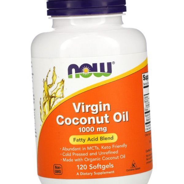 Кокосове масло NOW Virgin Coconut Oil 1000 mg 120 капс гел 8013 фото