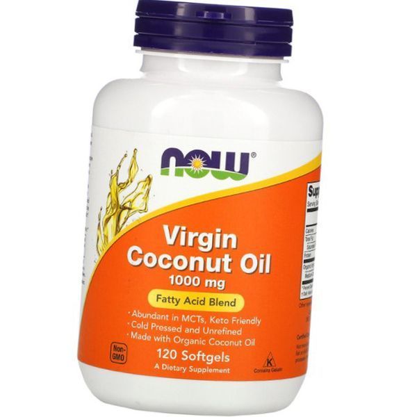 Кокосове масло NOW Virgin Coconut Oil 1000 mg 120 капс гел 8013 фото