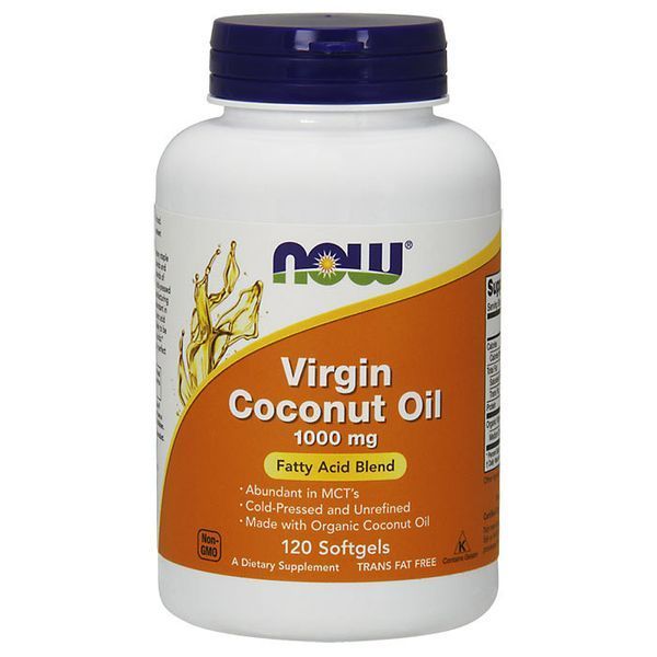 Кокосове масло NOW Virgin Coconut Oil 1000 mg 120 капс гел 8013 фото