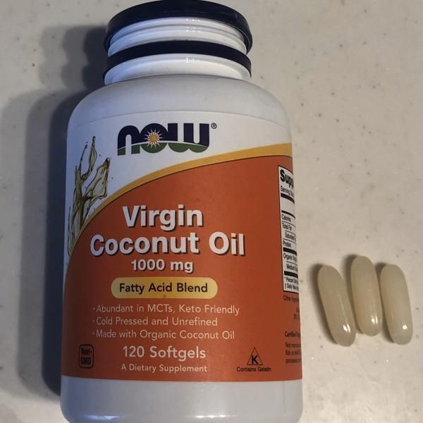 Кокосове масло NOW Virgin Coconut Oil 1000 mg 120 капс гел 8013 фото