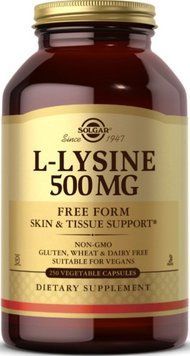 Аминокислота Л-Лизин Solgar L-Lysine Free Form 500 mg 250 капсул 21674 фото