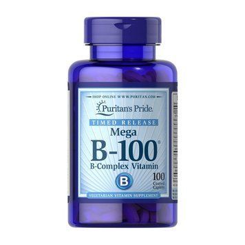 Комплекс витаминов группы В Puritan's Pride Mega B-100 Time Release 100 таблеток 11617 фото