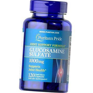 Глюкозамін сульфат Puritan's Pride Glucosamine Sulfate 1000 mg 120 таблеток для суглобів і зв'язок 10391 фото