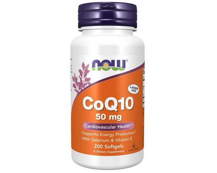 Коензим Q10 NOW Foods CoQ10 50 mg 200 гельових капсул 18778 фото