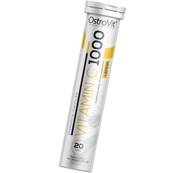 Вітамін С OstroVit Vitamin C 1000 20 таблеток лимон 9393 фото