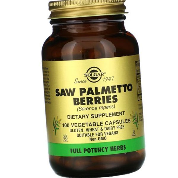 Со Пальметто Солгар Solgar Saw Palmetto Berries 100 вегетаріанських капсул 18401 фото