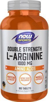 NOW L-Arginine Double Strength 1000 mg 180 таб 23462 фото