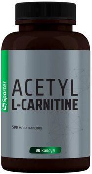 Ацетил Л-Карнітин для енергії та когнітивних функцій Sporter Acetyl L-Carnitine 500 mg 90 капс 3156185271 фото