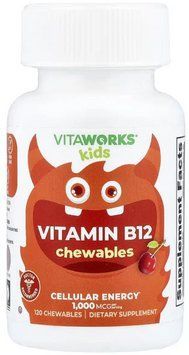 Вітамін B12 для дітей Lifeable VitaWorks Kids Vitamin B12 120 жов таб вишня 3108184073 фото