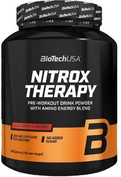 Предтренировочник BioTech Nitrox Therapy 680 гр клюква Предтренировочный комплекс энергетик 2860-02 фото