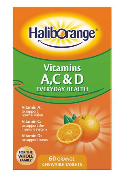 Детские витамины А С Д Haliborange Vitamins A C & D 60 жевательных таблеток апельсин 21220 фото