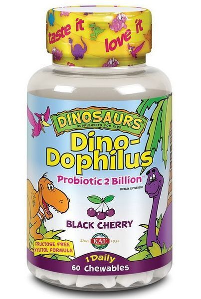 Комплекс пробіотиків для дітей KAL Dinosaurs Dino-Dophilus Probiotic 2 Billion 60 жувальних таб 19986 фото
