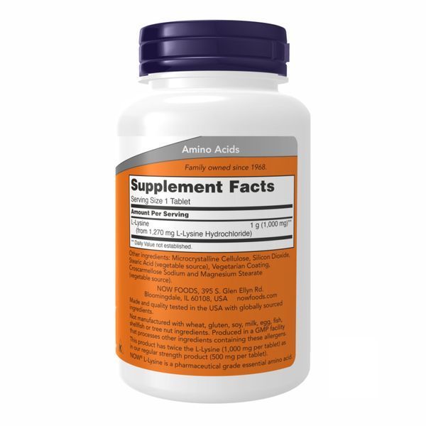 L-лизин Now Foods L-Lysine 1000mg 100 таб 2964301532 фото