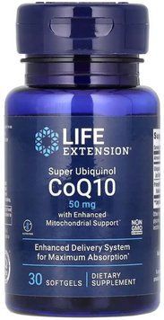 Убихинон Super Ubiquinol CoQ10 with Enhanced Mitochondrial Support 50 mg 30 softgels 2956572157 фото