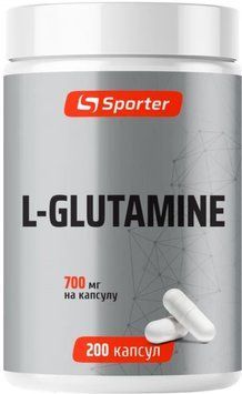 Глютамін амінокислота для схуднення та кишечника Sporter L-Glutamine 700 mg 200 капс 3156185272 фото