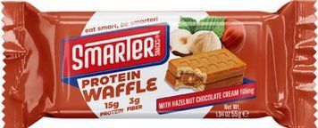 Протеиновые вафли с шоколадом и фундуком для перекуса и белкового питания Smarter Snacks Protein Waffle 55 g 3028839866 фото