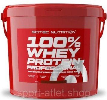 Сывороточный протеин для набора массы и рельефа мышц Scitec Nutrition 100% Whey Protein Professional 5 кг банан 3008632045 фото