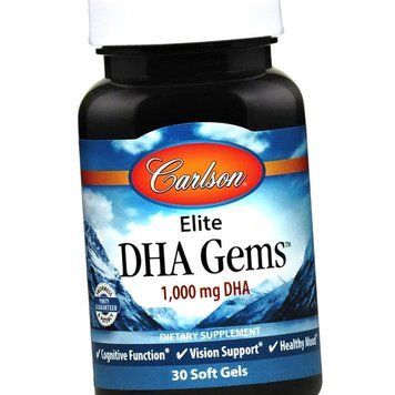 Омега 3 Carlson Labs Elite DHA Gems 1000 mg 30 капс Рыбий жир 18581 фото